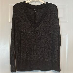 Buffalo David Bitton Marled V-Neck Sweater Black LG Lightweight Pullover